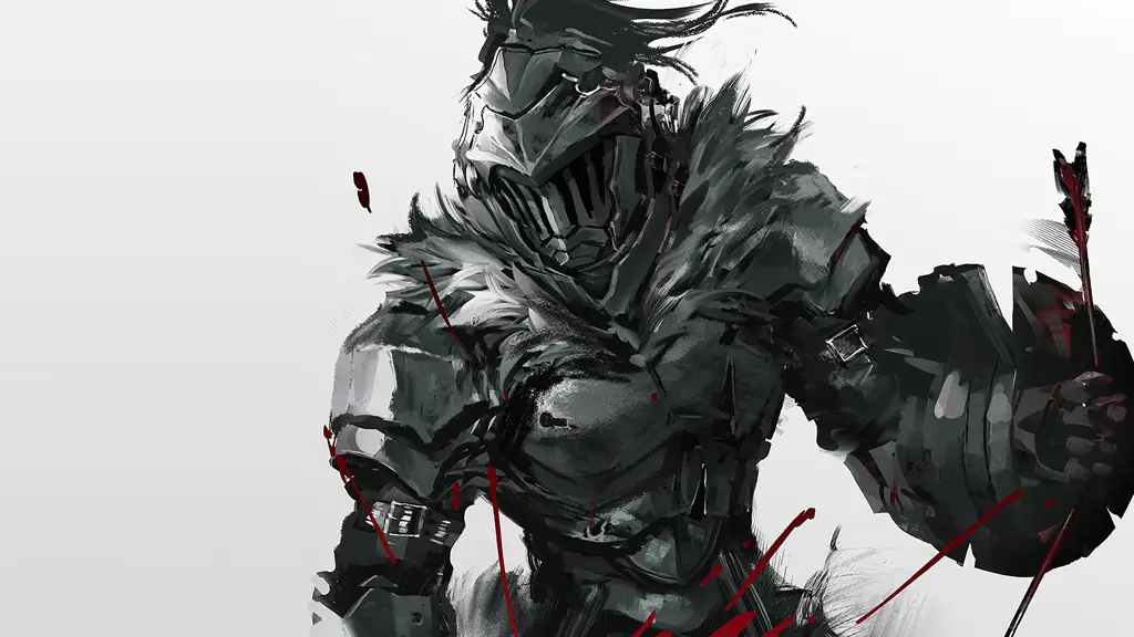 Ilustrasi seni fantasi gelap yang menggambarkan suasana komik Goblin Slayer