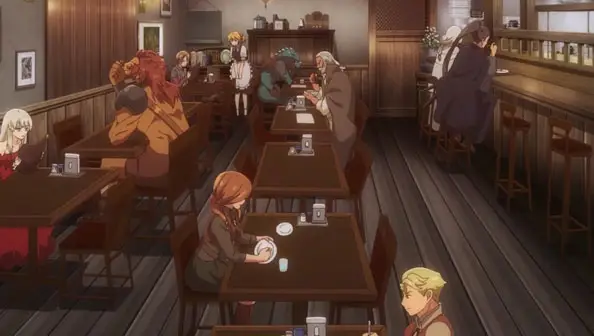 Interior restoran Isekai Shokudou yang nyaman dan unik