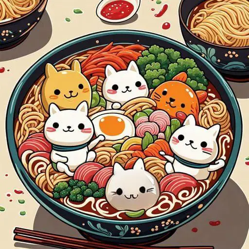 Toko ramen dengan kucing-kucing