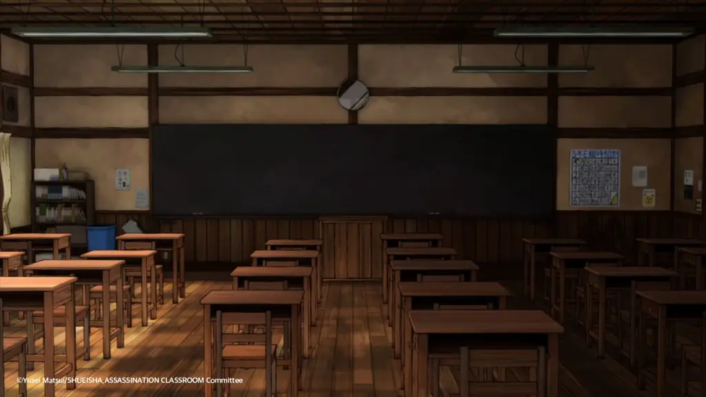 Gambar suasana kelas 3-E di Assassination Classroom