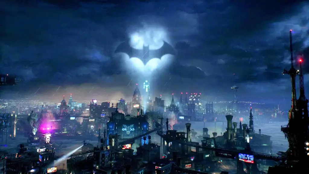 Pemandangan malam Kota Gotham