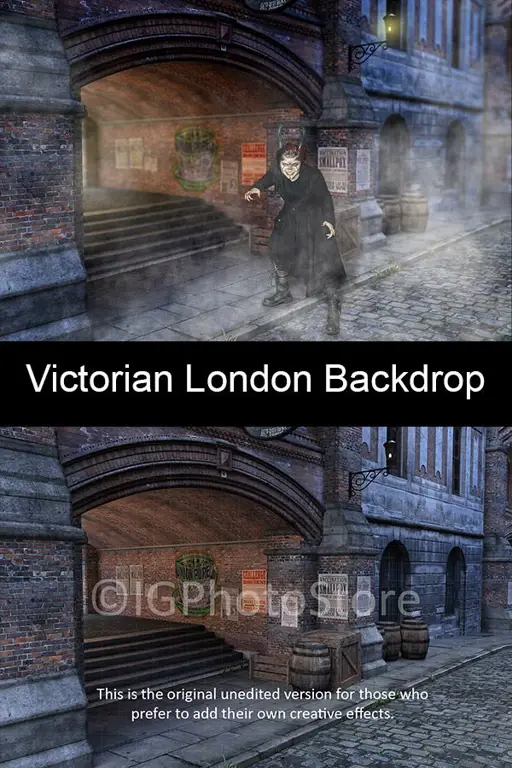 Latar belakang London era Victoria dalam gaya manga