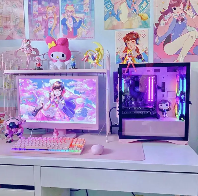 Gambar setup menonton anime yang nyaman