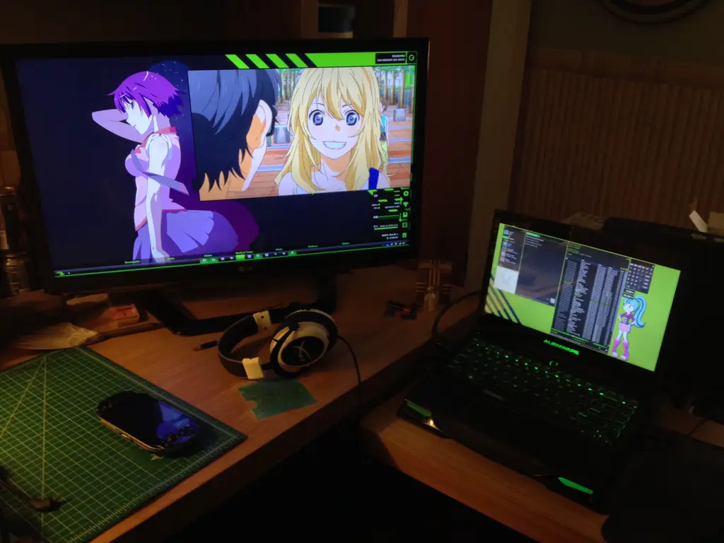 Suasana Menonton Anime yang Sempurna Gambar pengaturan menonton anime yang nyaman