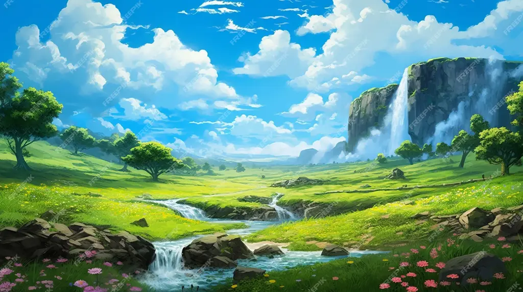 Pemandangan indah dari dunia anime dalam mimpi