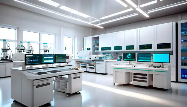 Interior laboratorium medis modern dan bersih