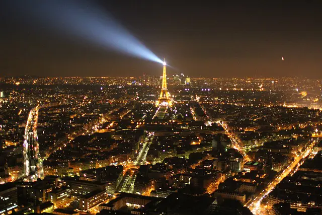 Pemandangan kota Paris di malam hari