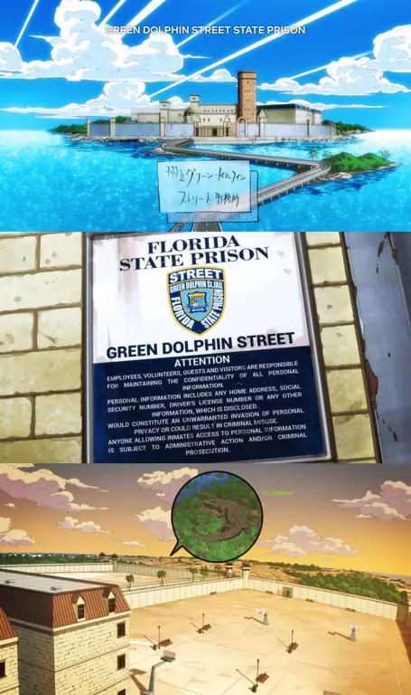 Penjara Green Dolphin Street, lokasi utama di Jojo’s Bizarre Adventure Stone Ocean