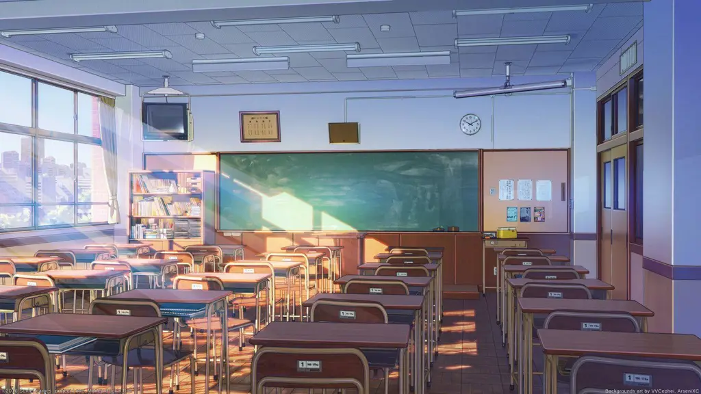 Ruang kelas anime sekolah menengah