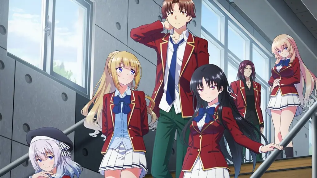 Gambar latar sekolah elit dalam anime Classroom of the Elite