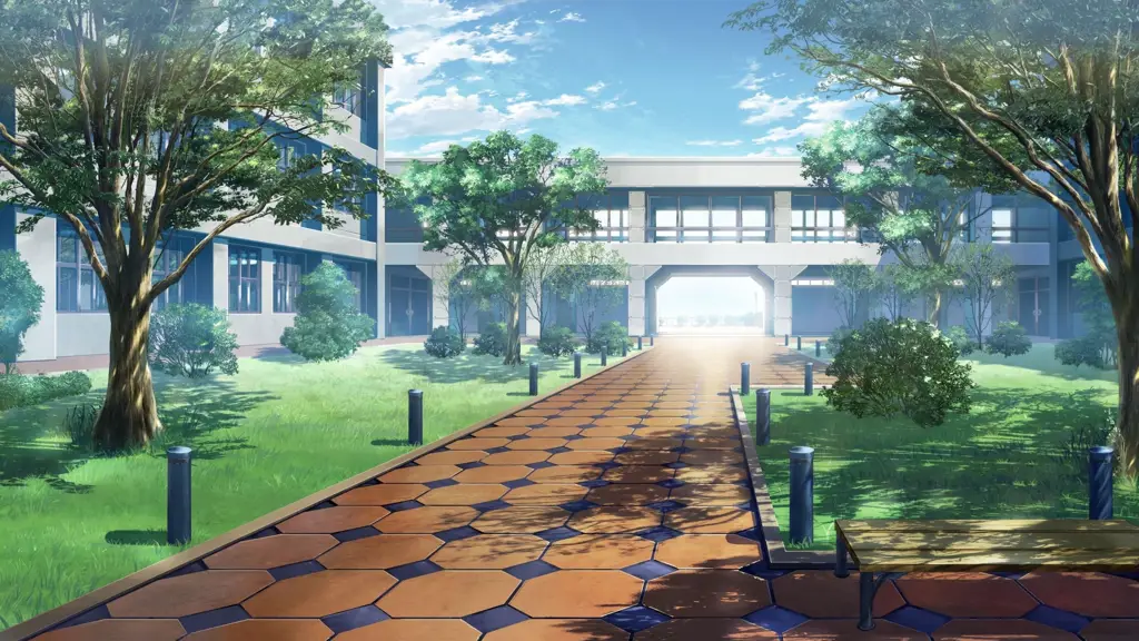 Suasana sekolah yang ditampilkan dalam anime Gambar latar sekolah dalam anime