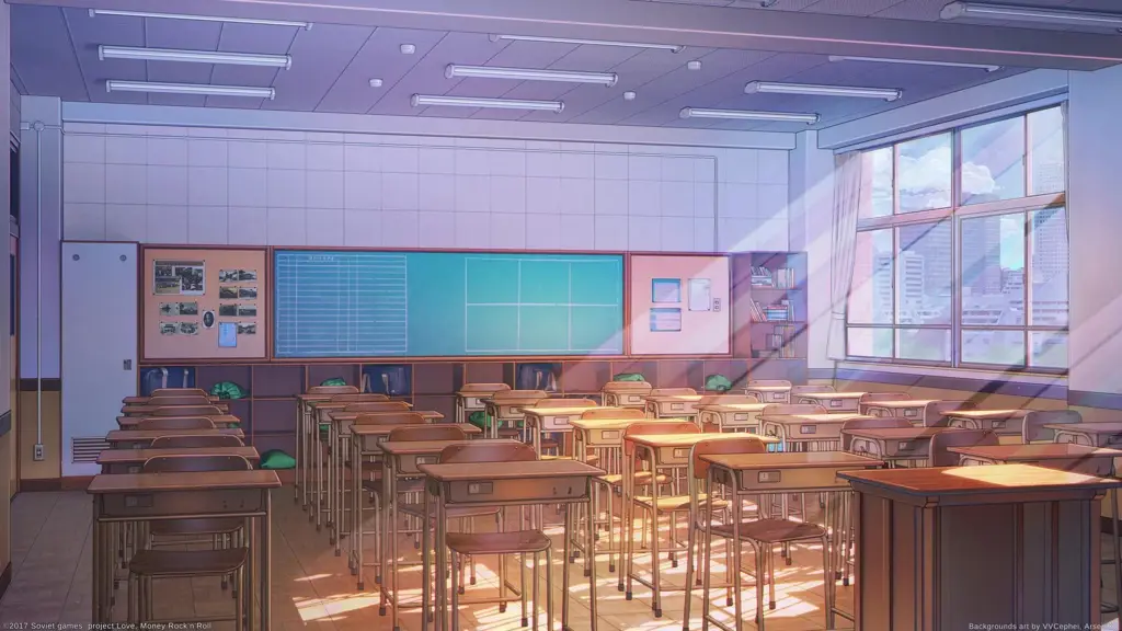 Gambar pemandangan sekolah anime yang indah