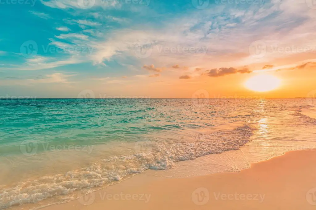 Pemandangan pantai saat senja hari