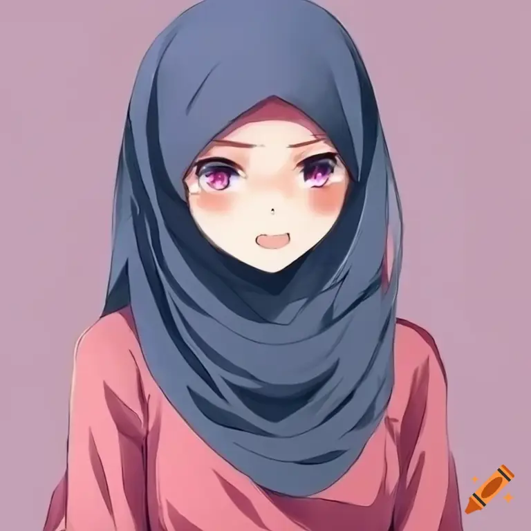 Gambar anime berhijab dengan kesedihan yang damai