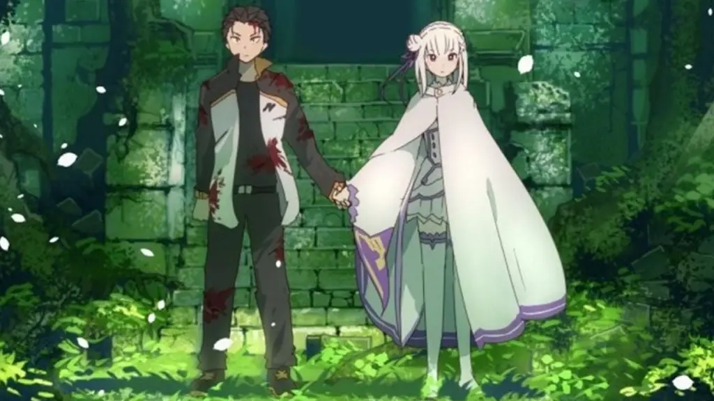 Gambar Subaru dan Emilia dari anime Re:Zero