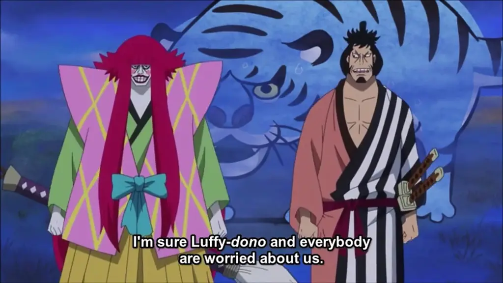 Gambar adegan One Piece episode 975 dengan subtitle Indonesia