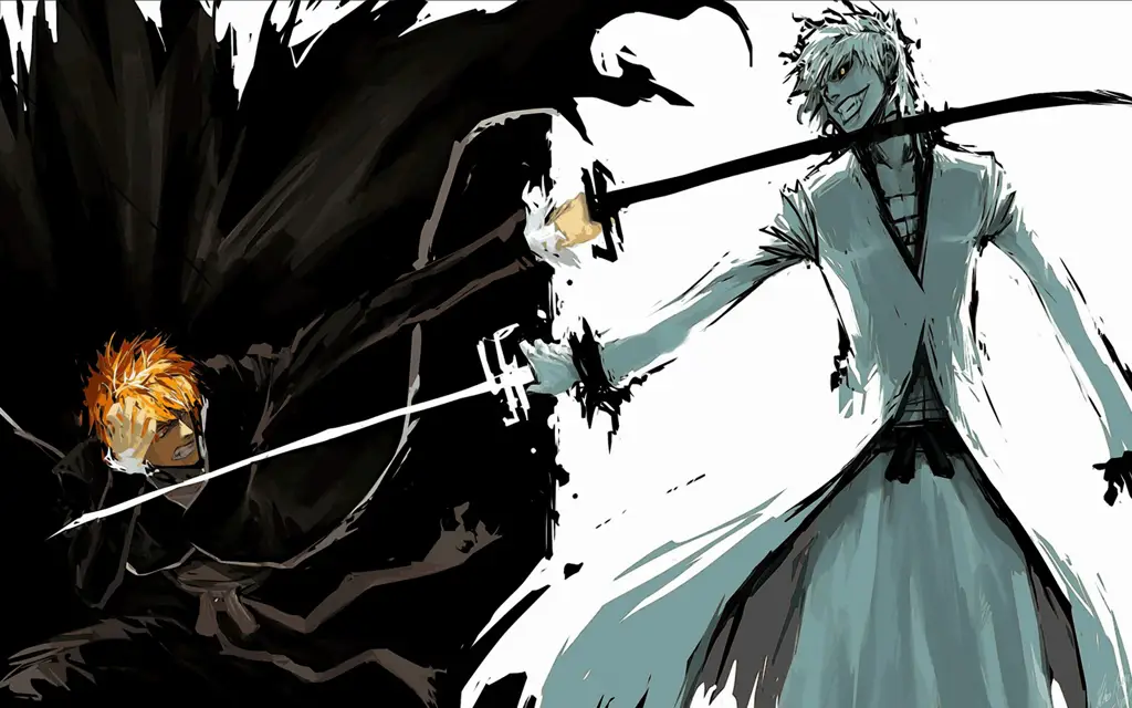 Gambar cuplikan anime Bleach dengan subtitle Indonesia