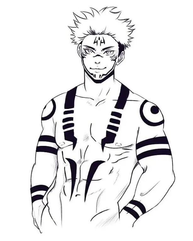 Gambar Sukuna dalam Jujutsu Kaisen