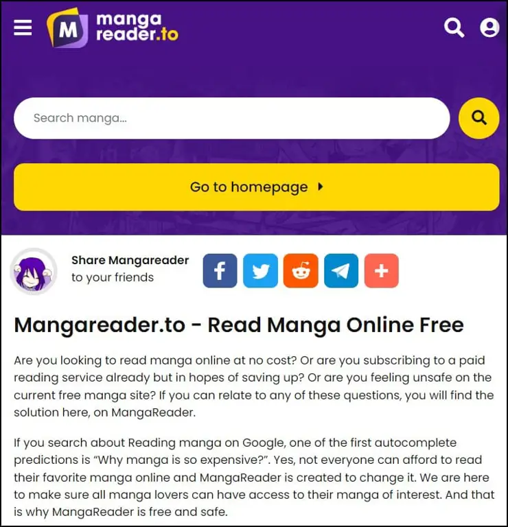 Perbandingan situs web baca manga