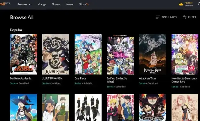 Tabel perbandingan layanan streaming anime