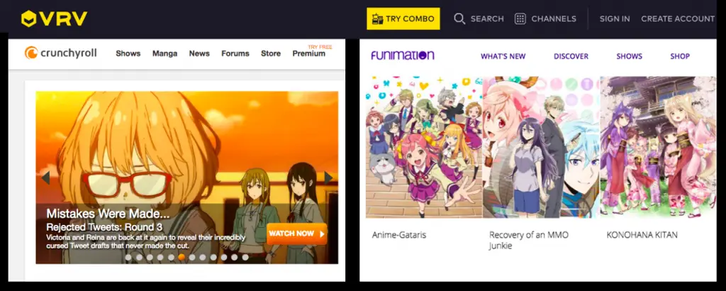 Perbandingan layanan streaming anime