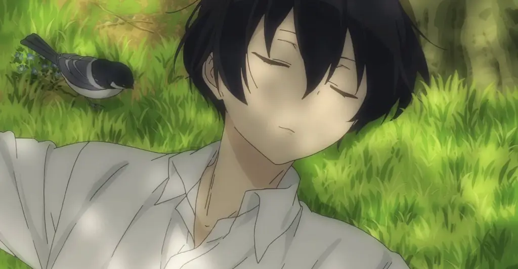 Gambar Tanaka-kun yang sedang tidur siang