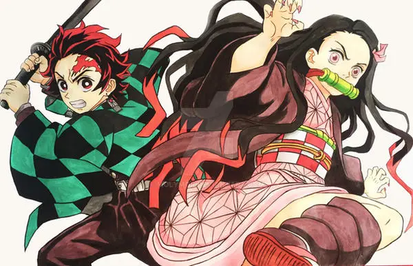 Gambar Tanjiro dan Nezuko dari Kimetsu no Yaiba