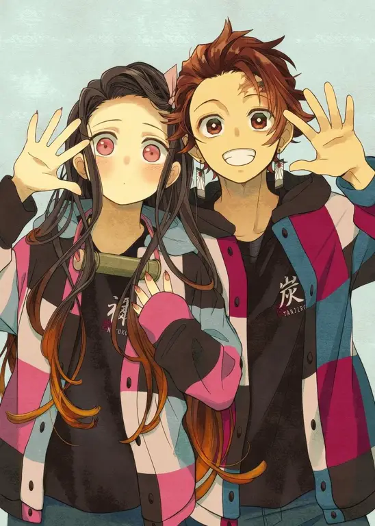 Gambar Tanjiro dan Nezuko dari Kimetsu no Yaiba