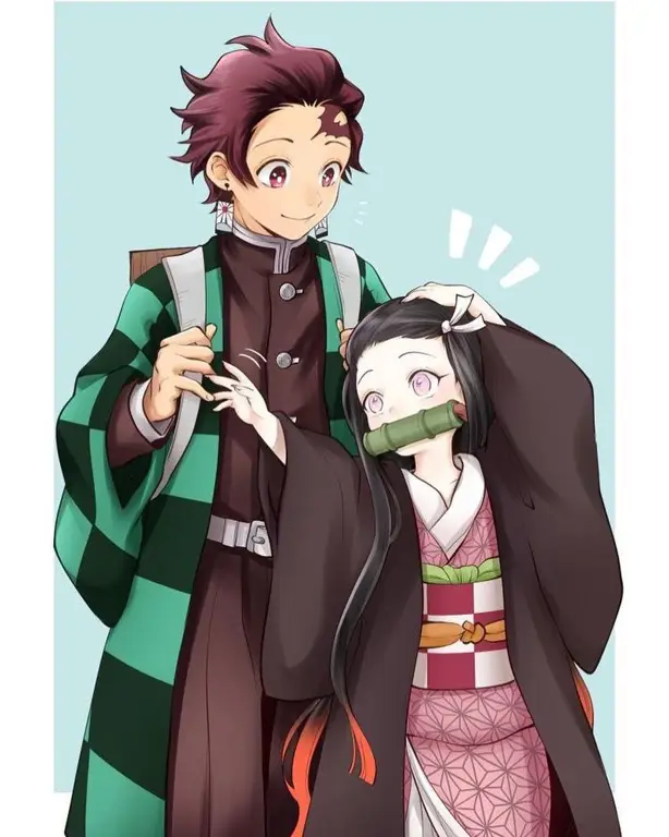 Gambar Tanjiro dan Nezuko