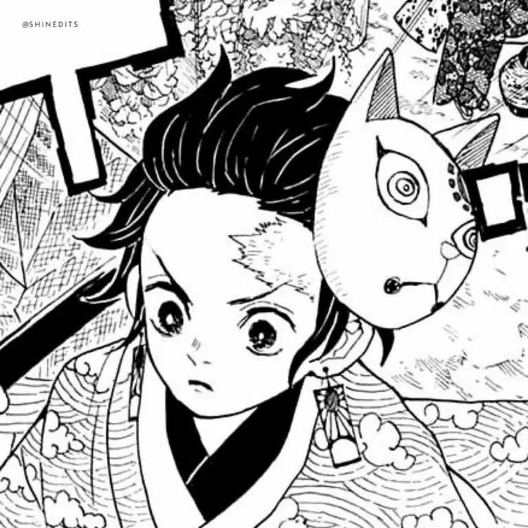 Panel manga yang menampilkan Tanjiro Kamado