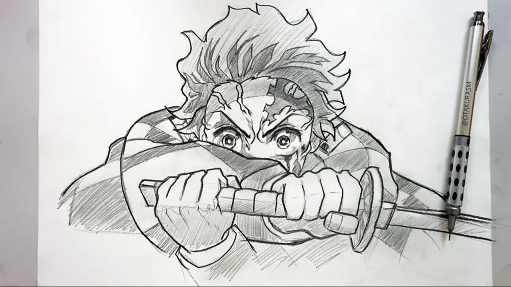 Tanjiro Kamado, sang pemburu iblis Ilustrasi Tanjiro Kamado, tokoh utama Demon Slayer