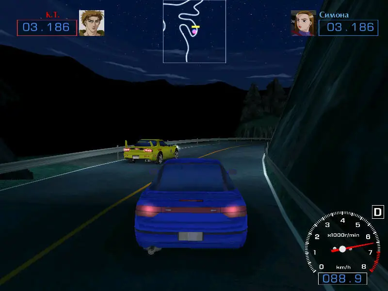 Gambar pemandangan jalanan pegunungan tempat balapan Initial D berlangsung