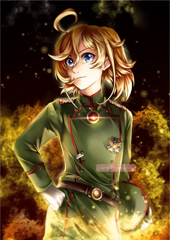 Ilustrasi Tanya Degurechaff dari Youjo Senki