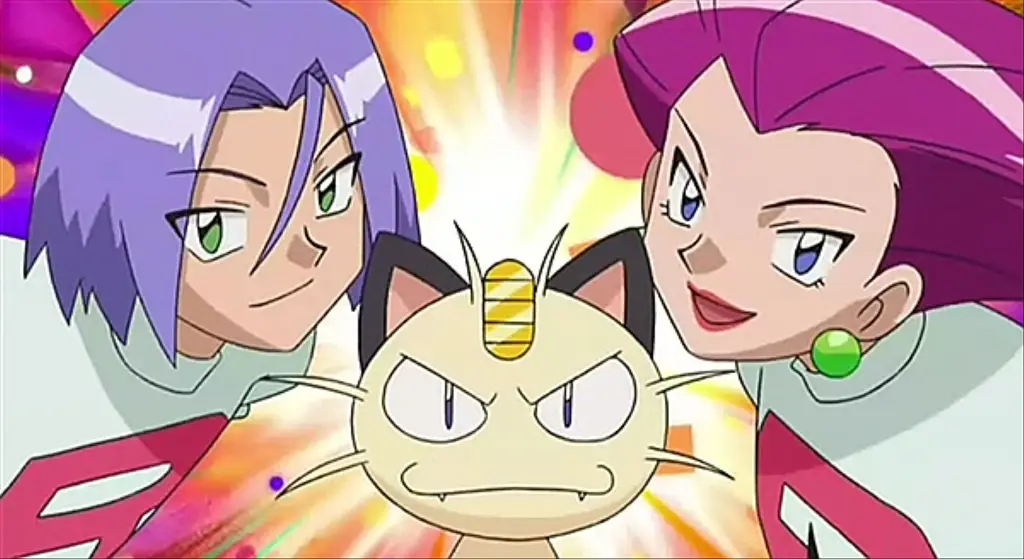 Gambar Team Rocket yang selalu gagal menangkap Pikachu.