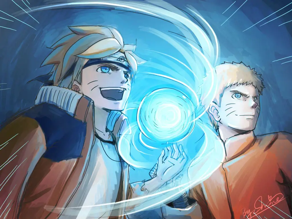 Naruto menggunakan Rasengan