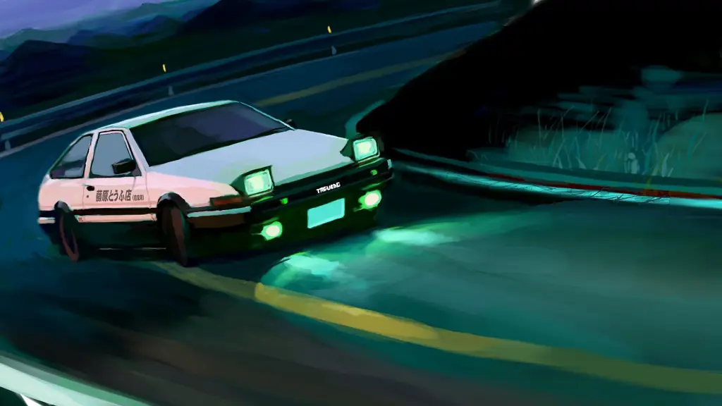 Gambar AE86 Takumi sedang melakukan drift