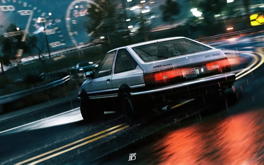 AE86 melakukan teknik drifting.