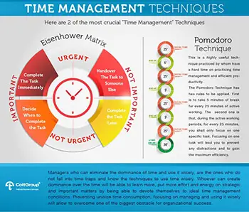 Infografis yang menjelaskan berbagai teknik manajemen waktu.