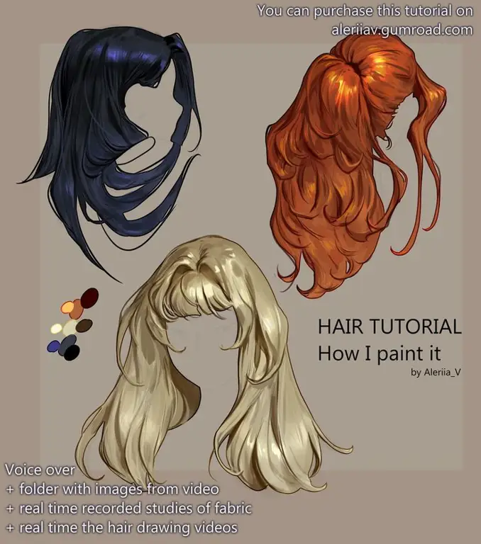 Tutorial rambut anime semi realism