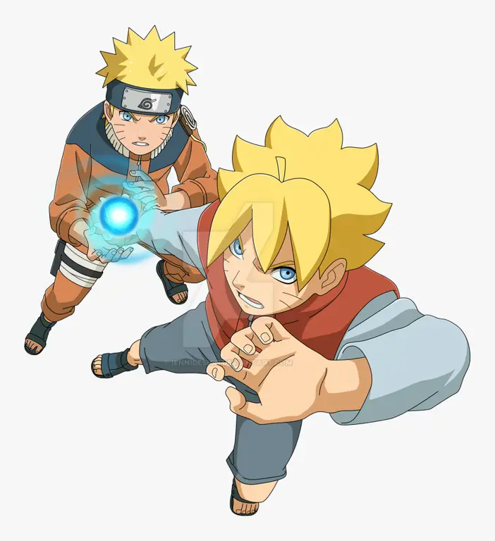 Boruto menggunakan Rasengan