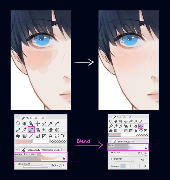 Tutorial shading warna kulit karakter anime