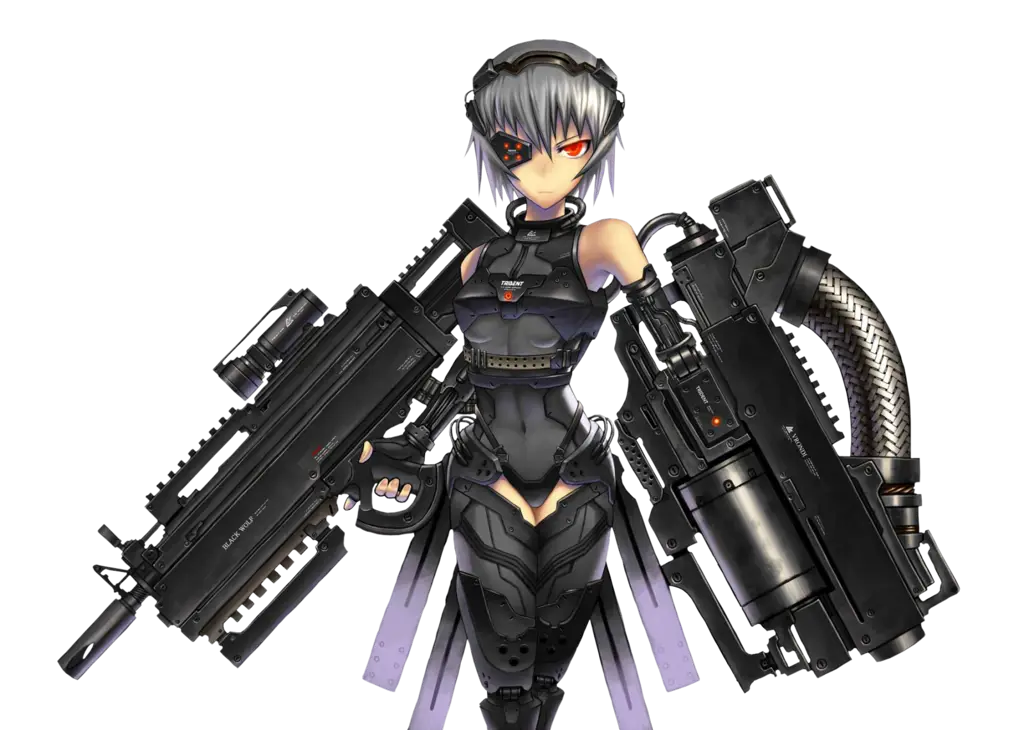 Gadis anime dengan pistol futuristik