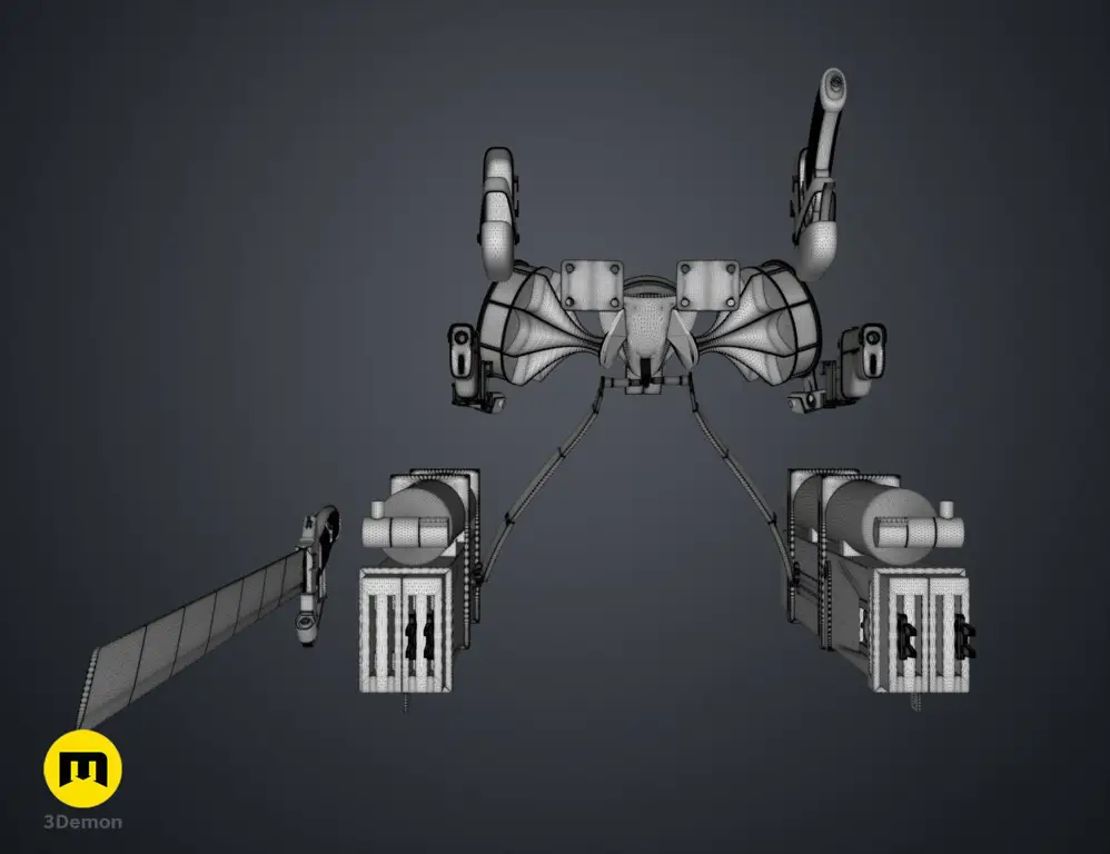 Teknologi untuk Menghadapi Titan Peralatan 3DM Gear yang digunakan untuk melawan Titan