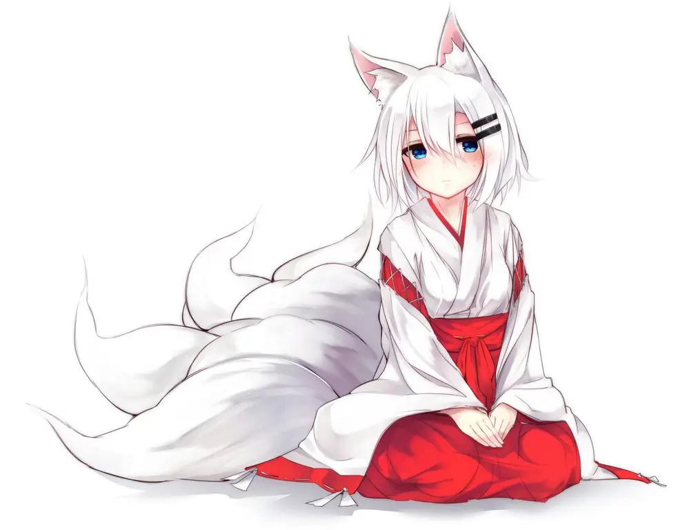 Gambar telinga anjing yang lucu pada karakter anime dog girl