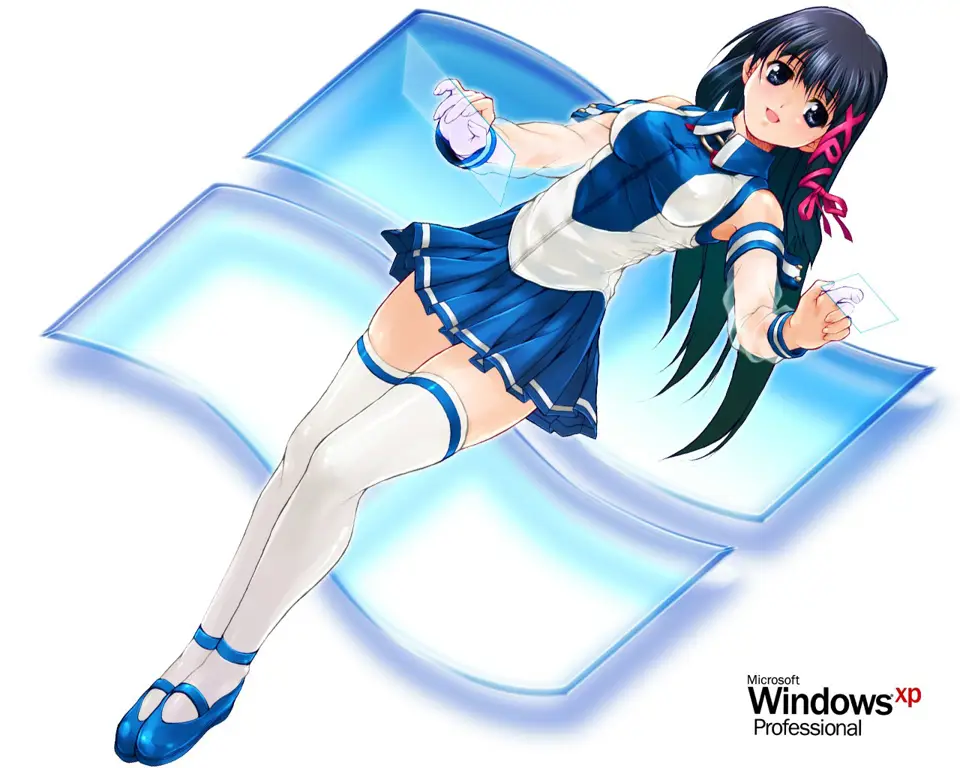 Gambar tema Windows 10 anime dengan karakter cewek anime