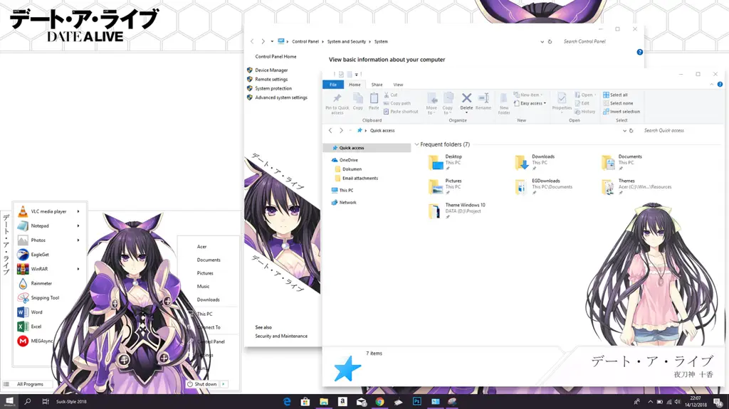 Gambar tema Windows 10 anime dengan pemandangan anime