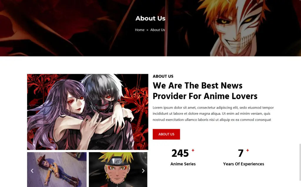 Contoh tema WordPress bertema anime