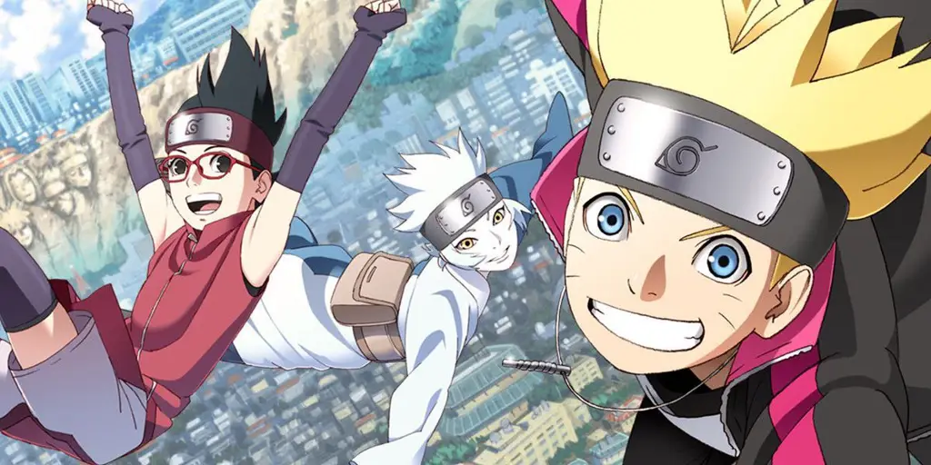 Karakter Boruto menonton anime bersama