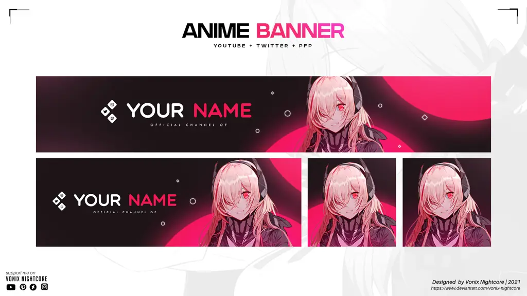 Contoh template banner anime gratis yang bisa diunduh