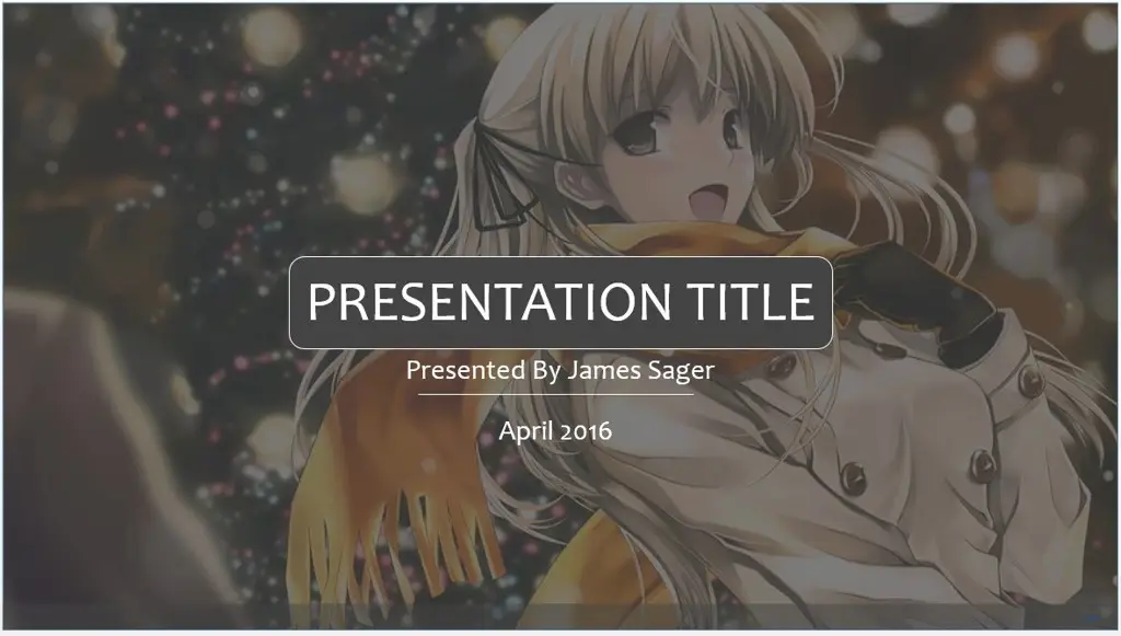 Template PowerPoint dengan gambar gadis anime yang imut